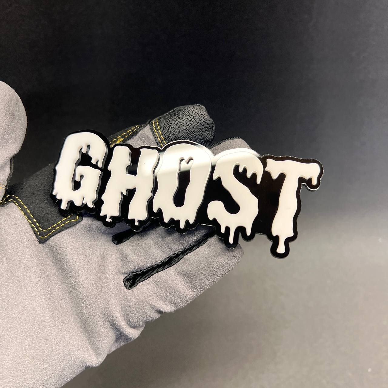 1PC Drip GHOST Custom 3D Text Car Badge Fender Emblem Tailgate Toolbox 3D