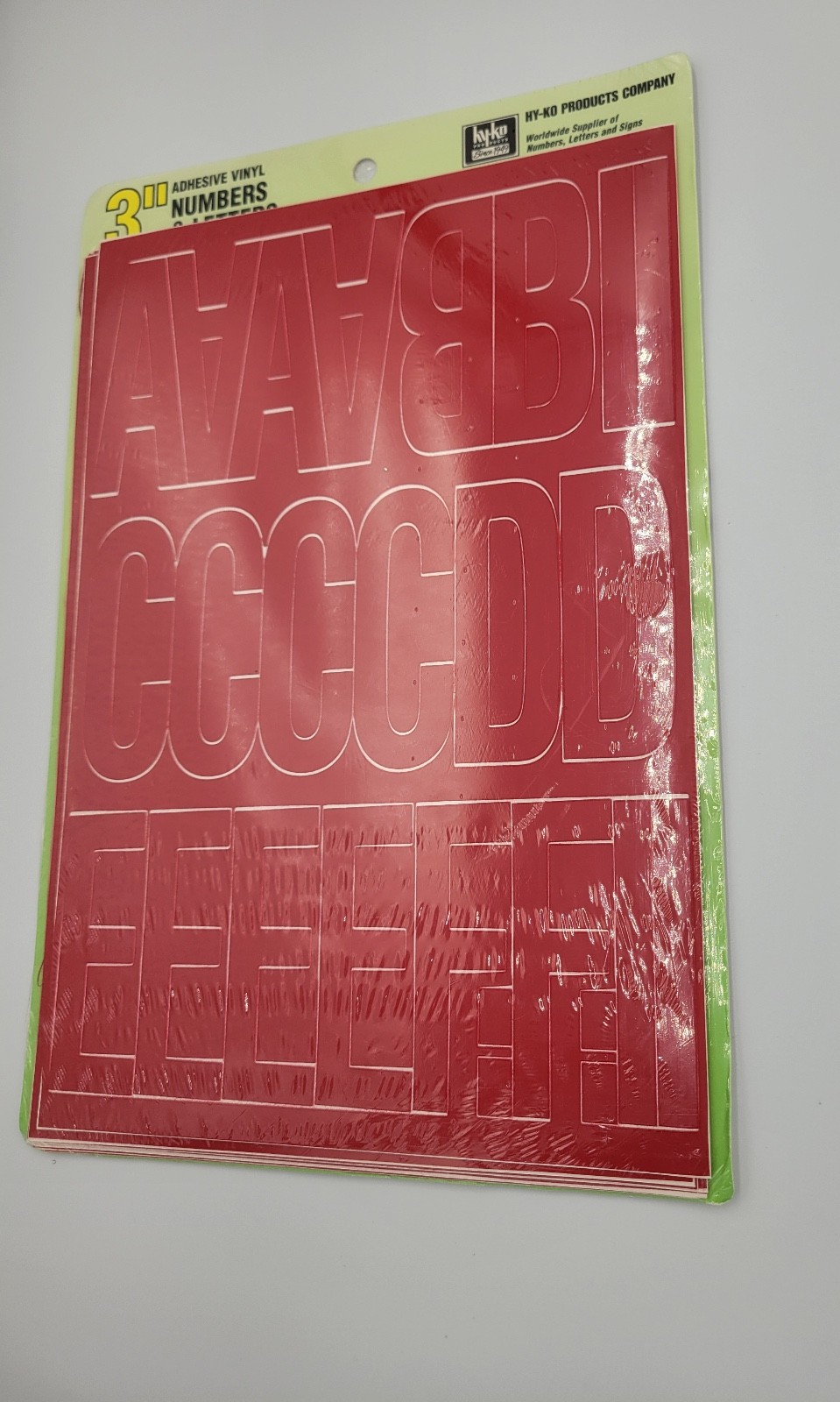 NEW HY-KO 30014 3" Red VINYL PACK OF 156 NUMBERS & LETTERS Vintage