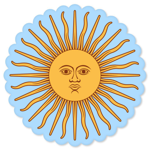Argentina Sun of May Sol de Mayo car bumper sticker window decal 4" x 4"
