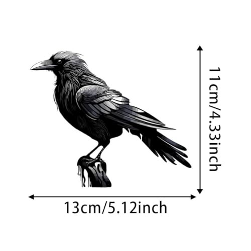 2pcs Black Crow Car Stickers, 5.12"x4.33", Waterproof Vinyl Decal, Exterior
