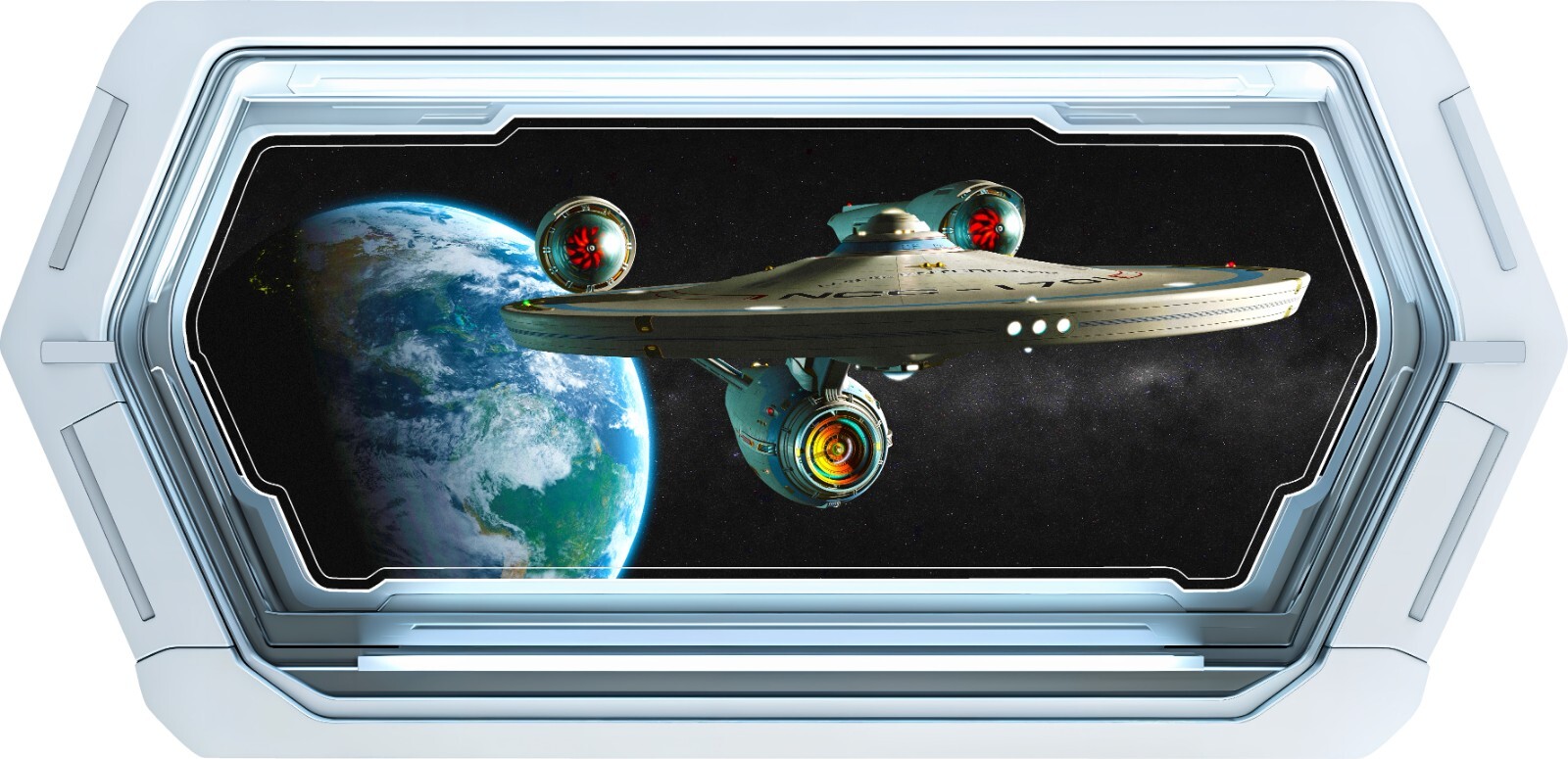 Space Window Wall Decal – Starship Enterprise – Removable Wall Sticker