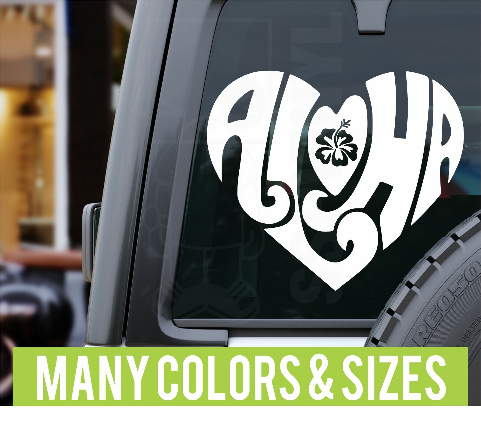 Aloha Heart Hawaiian Hibiscus Planner Girl Tumbler Car Vinyl Decal Sticker