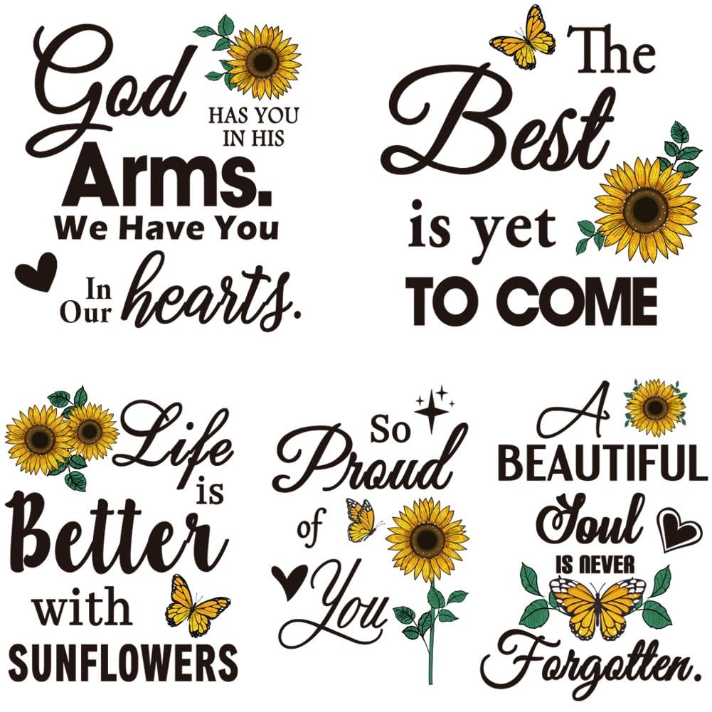 5 Pieces Bible Verse Wall Stickers Inspirational Wall Decal Sunflowers and Bu…
