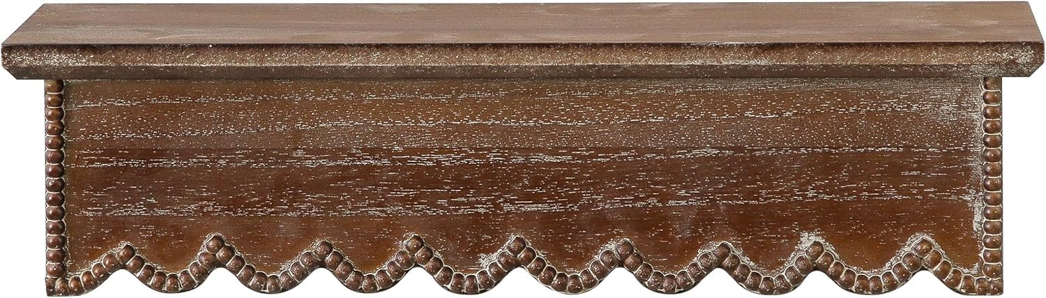 Wood Scalloped Decorative Wall Shelf, Bedroom Bathroom Kitchen Shelving Wall Mou