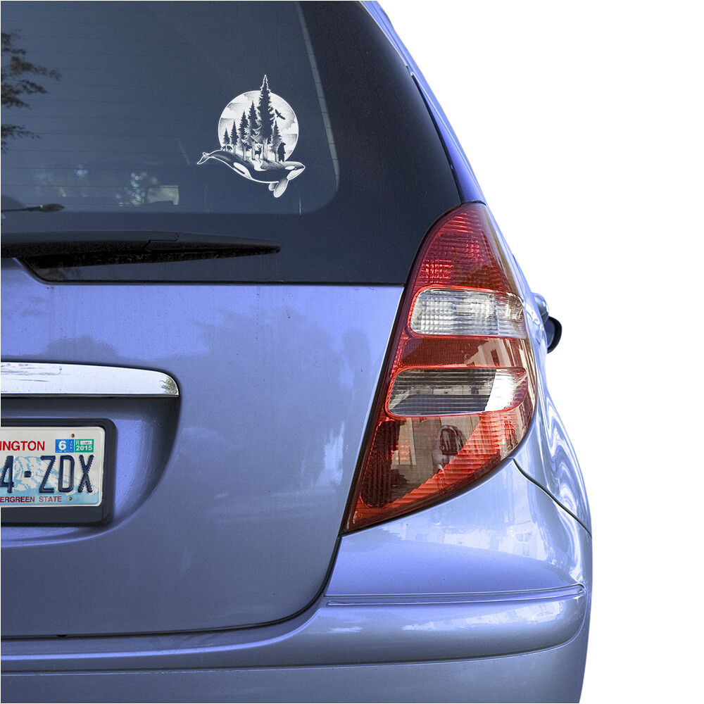 BEAR, WOLF, DEER, ORCA WHALE CLEAR VINYL DECAL STICKER FOR CAR OR TRUCK WINDOW