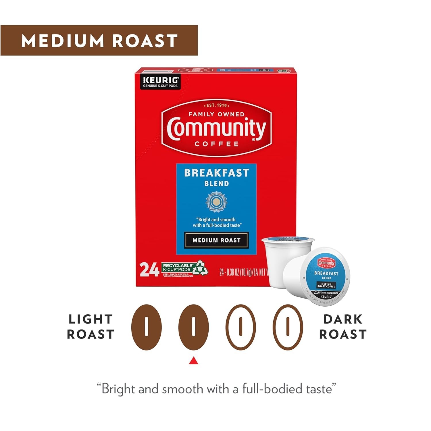 Breakfast Blend, Medium Roast, Single-Serve Keurig K-Cup Pods, 72 Count (Pack of