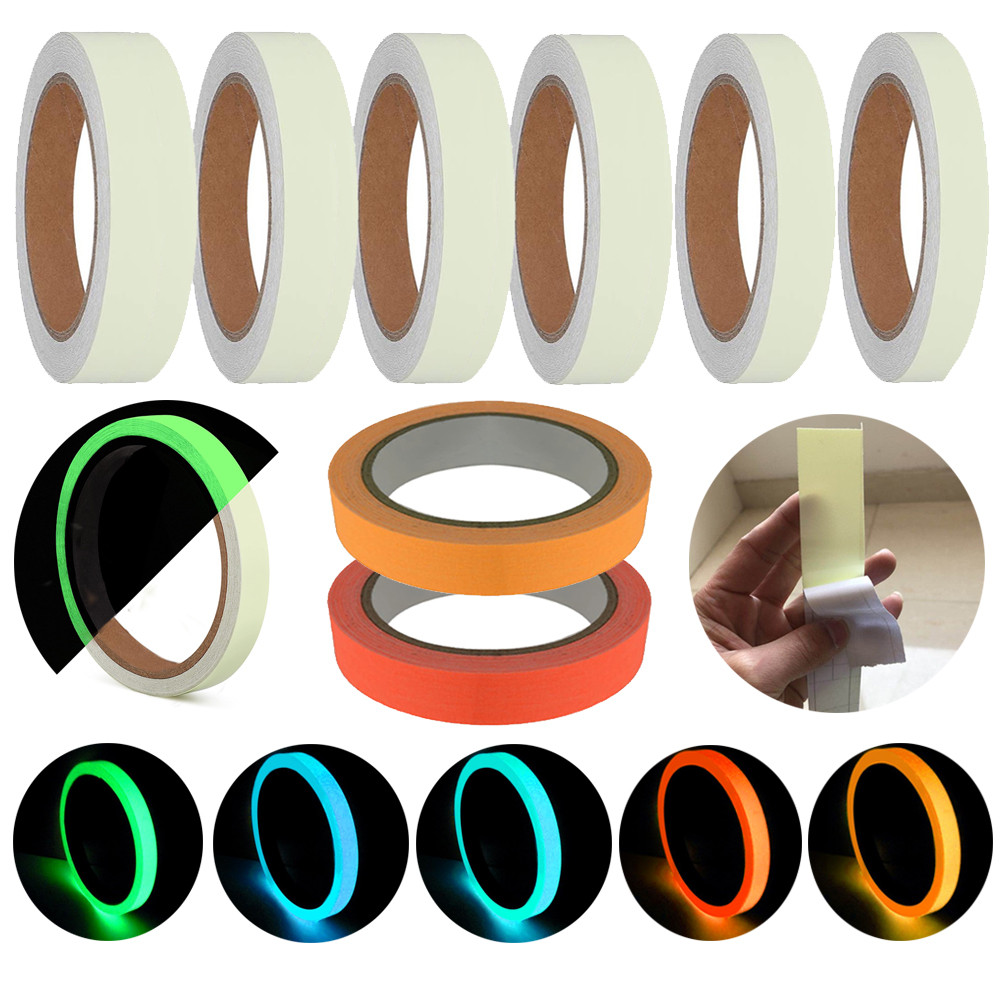 Fluorescent Warning Tape, Self-Adhesive Glow Tape for Stage & Decoration ﻿