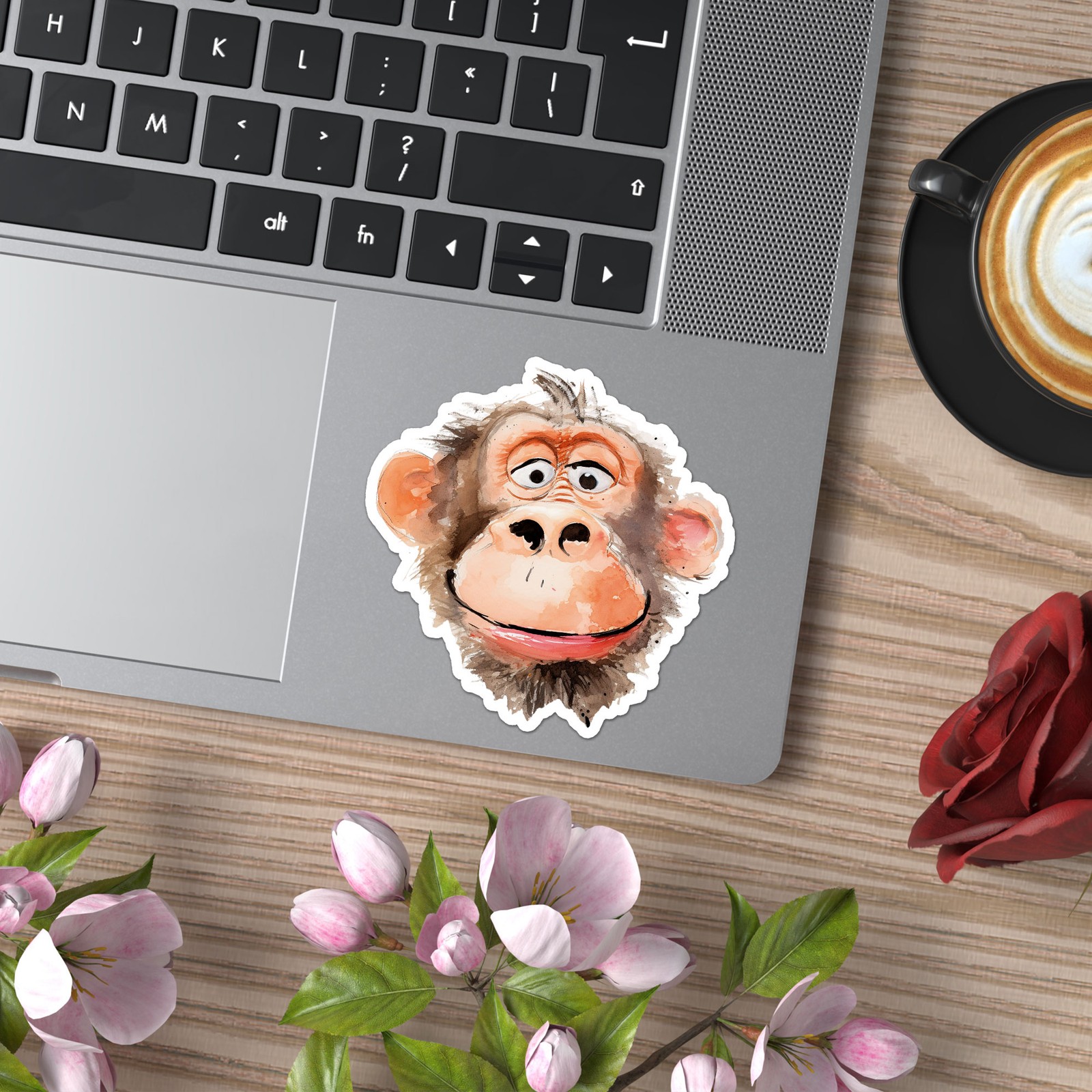 Funny Chimp Monkey – Vinyl Decal Sticker – Car Window Laptop – ebn12287