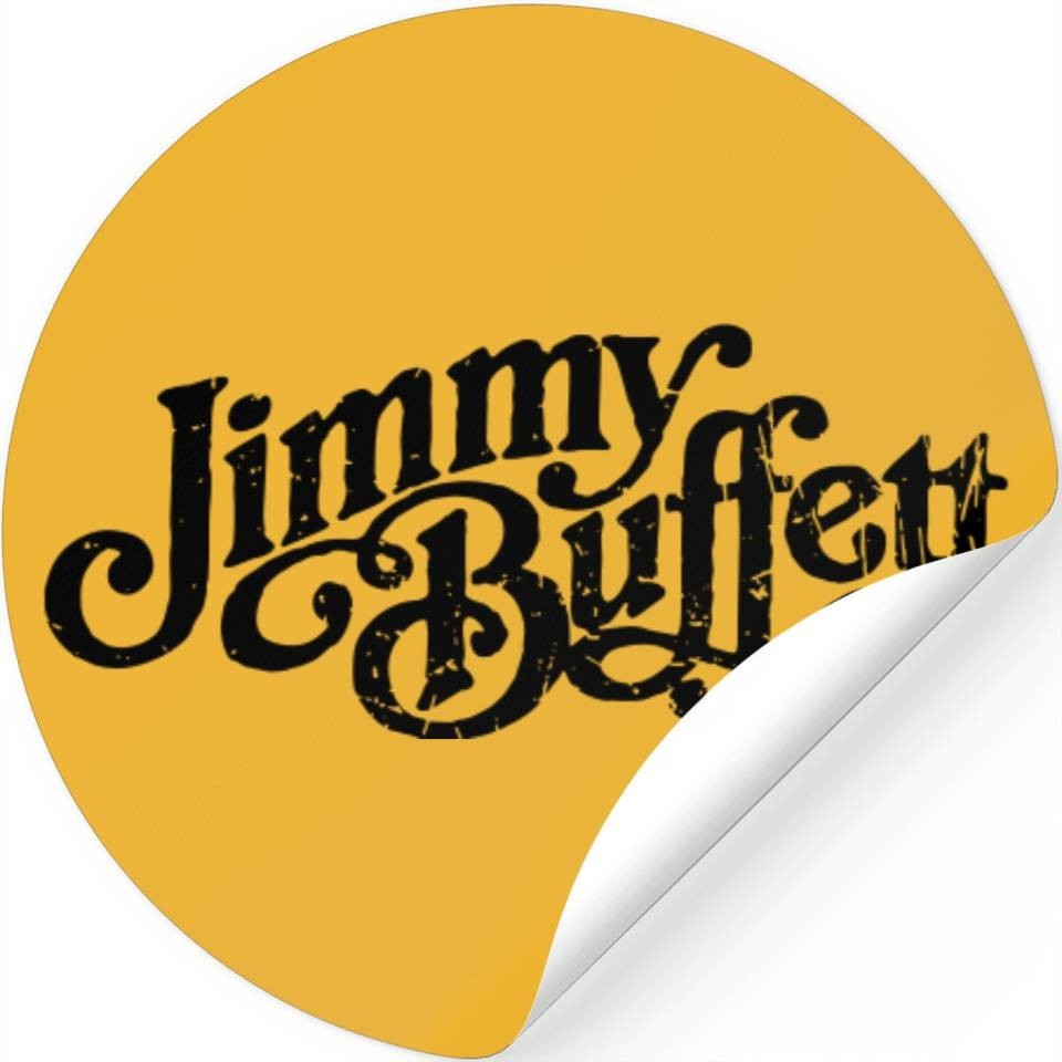 JIMMY BUFFETT *NEW* Sticker 3" Round Gold *Highly Rated Seller*