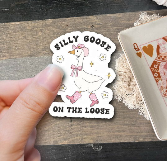 Silly Goose & Cowboy Stickers – Trendy Vinyl Decals for Humor & Popular Fun