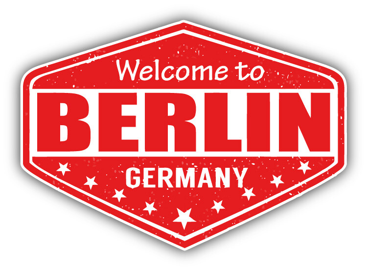 Berlin City Germany Grunge Travel Stamp Car Bumper Sticker Decal
