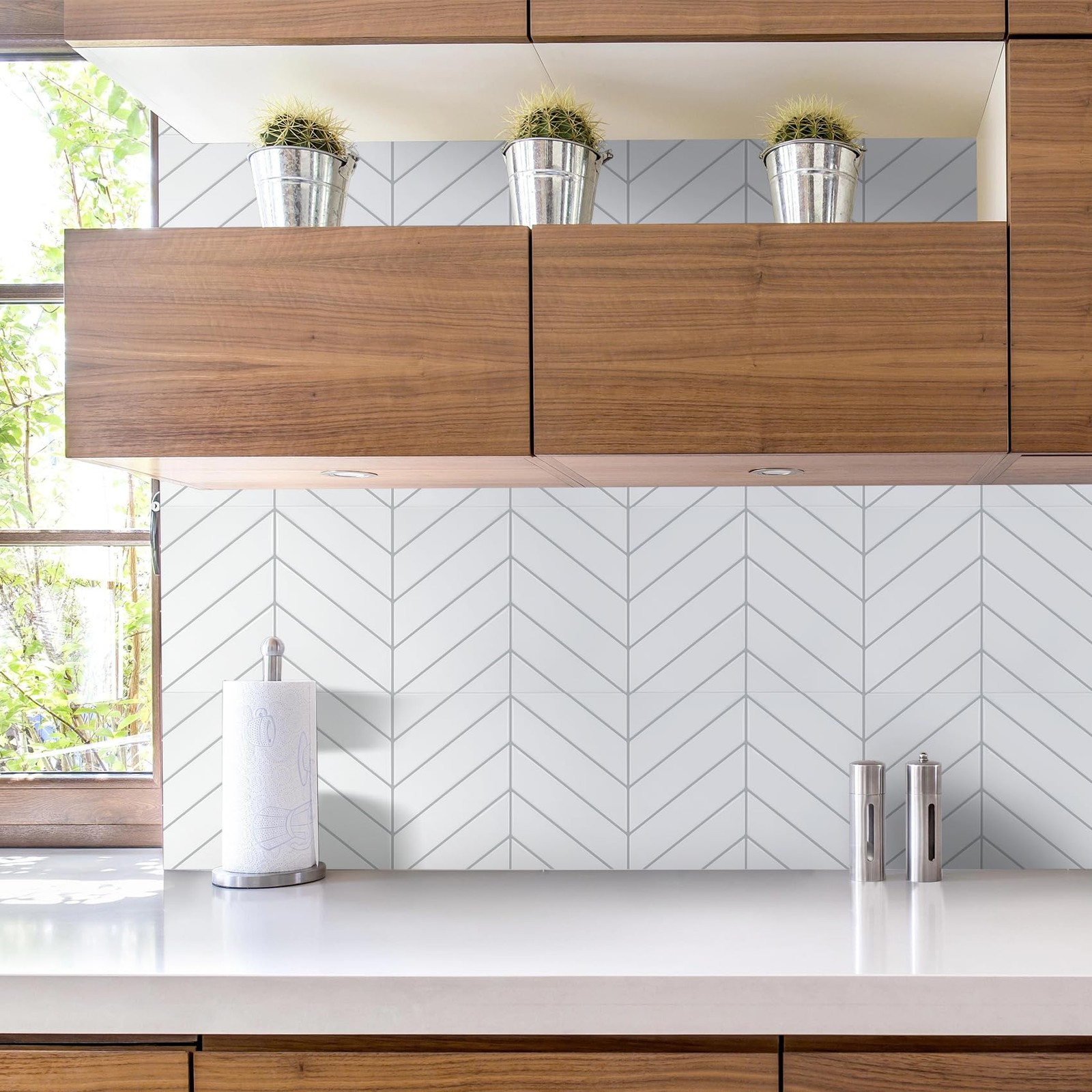 10 Sheets Thicker Herringbone Peel Stick Backsplash, 12.6”×9.7” Self Adhesive