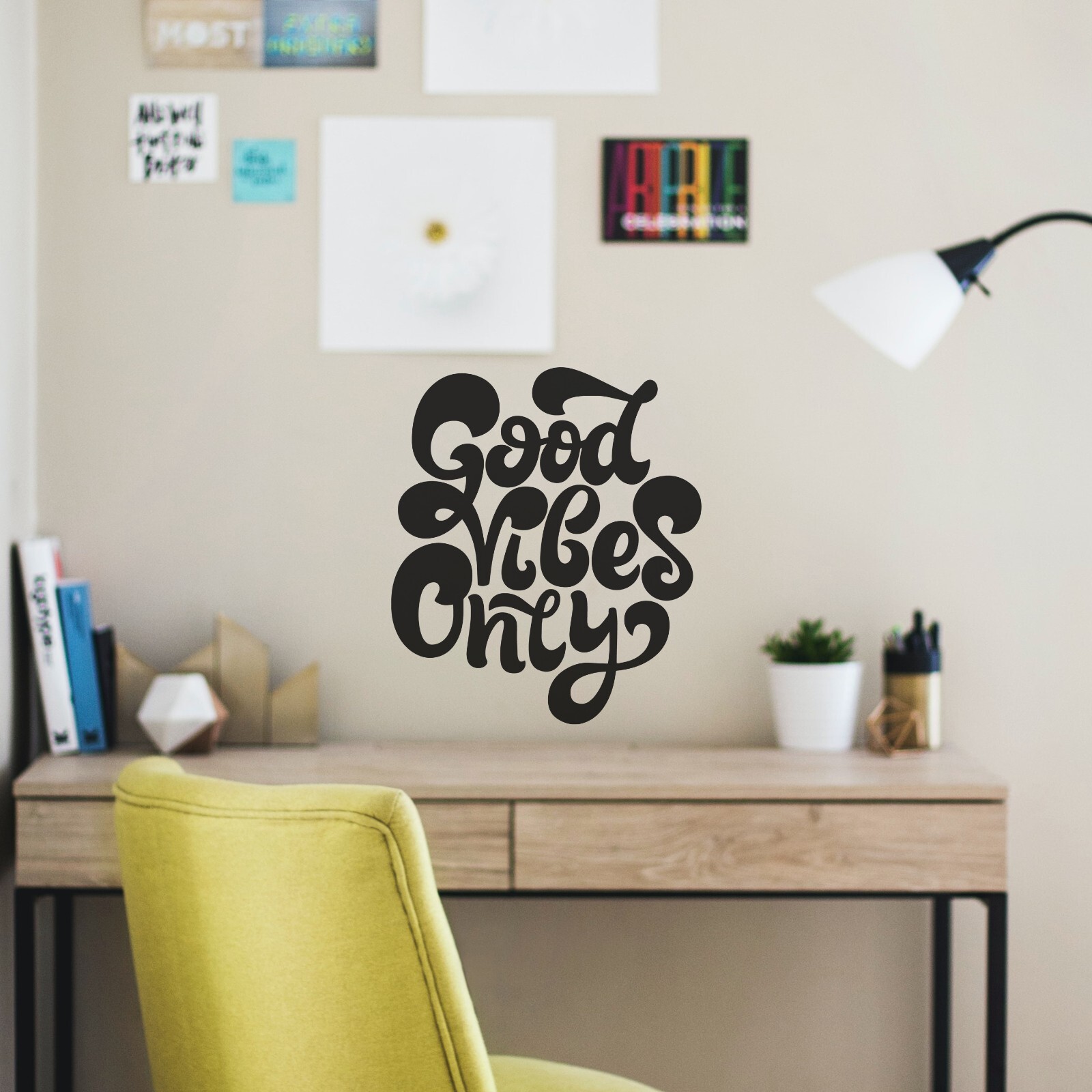 Good Vibes Only Inspirational Wall Decals Bedroom Motivational Quote Sticker