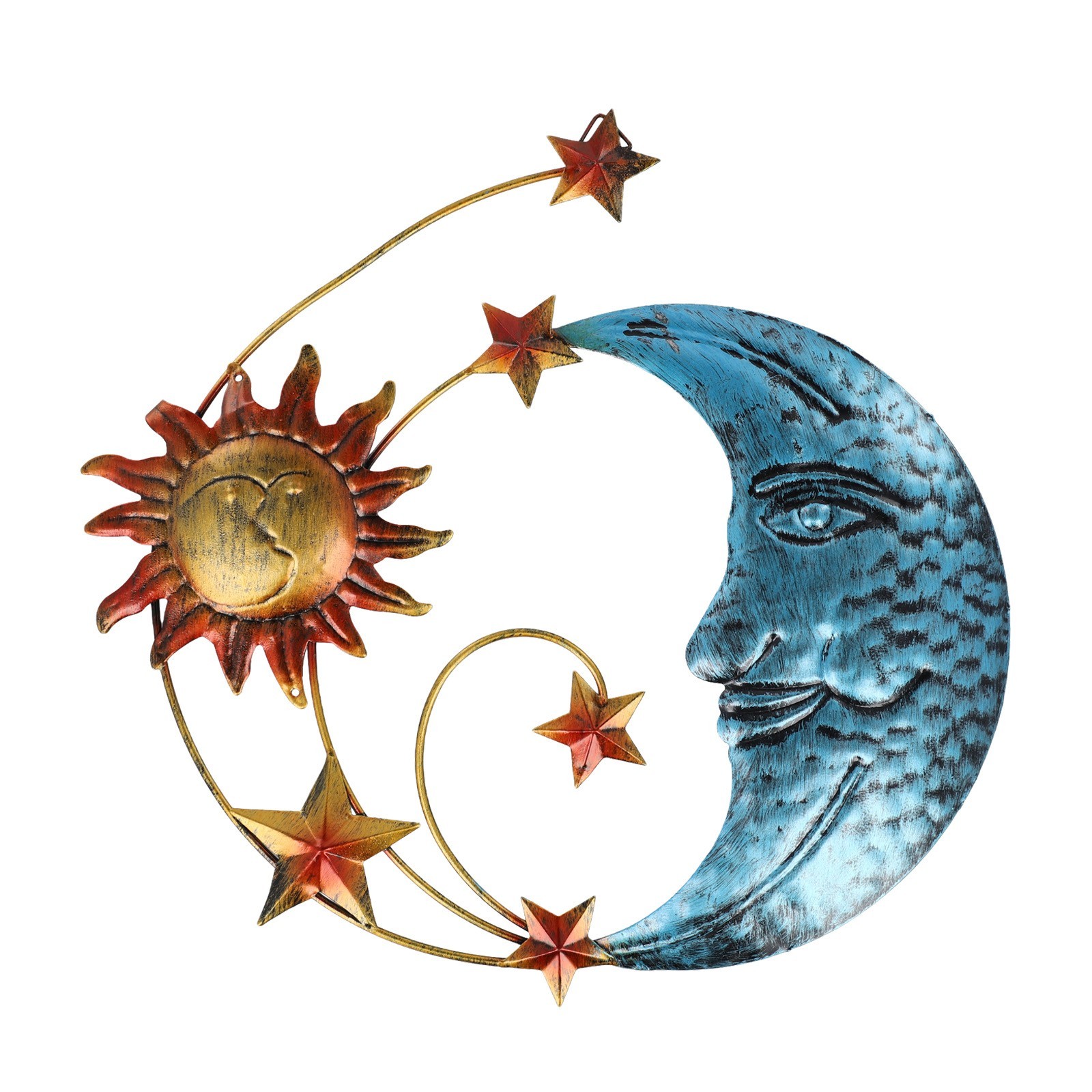 Distinctive Design Sun Moon Star Wall Art Decor Metallic Elegance for Your Home