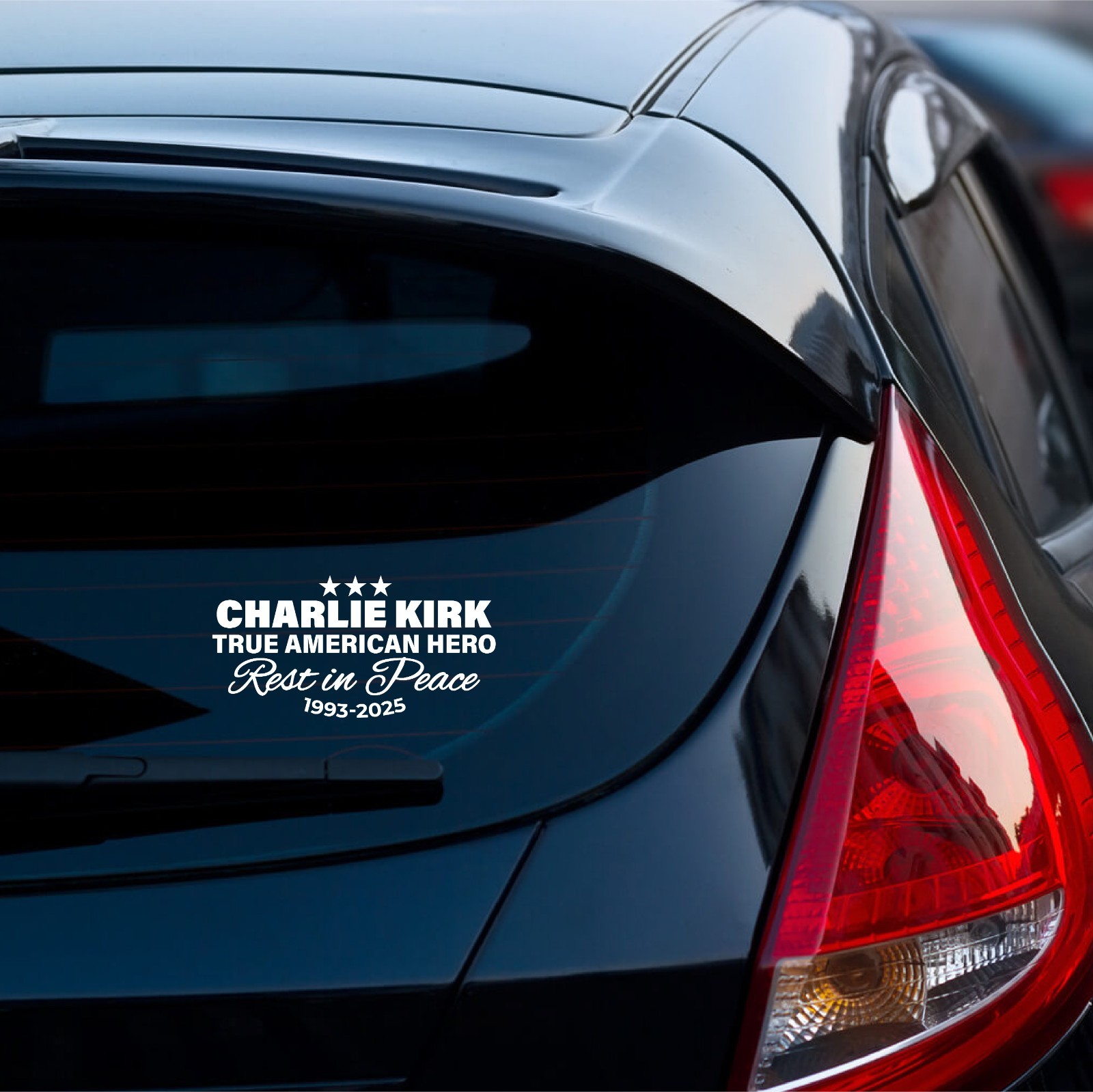 CHARLIE KIRK True American Hero Rest in Peace CAR DECAL – Multiple Sizes & Color