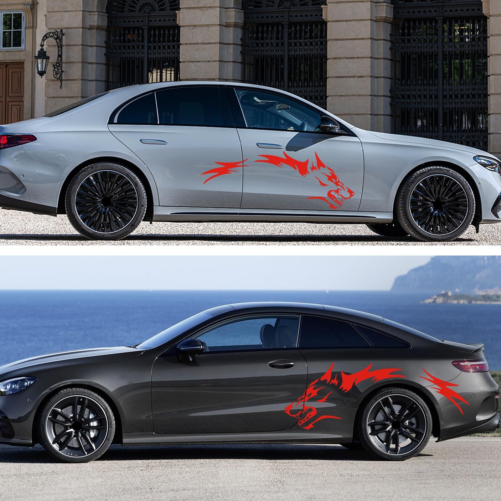 50" 2Pcs Wolf Car Sticker Decal for Car Body Side Stickers Auto Wolf Graphic…