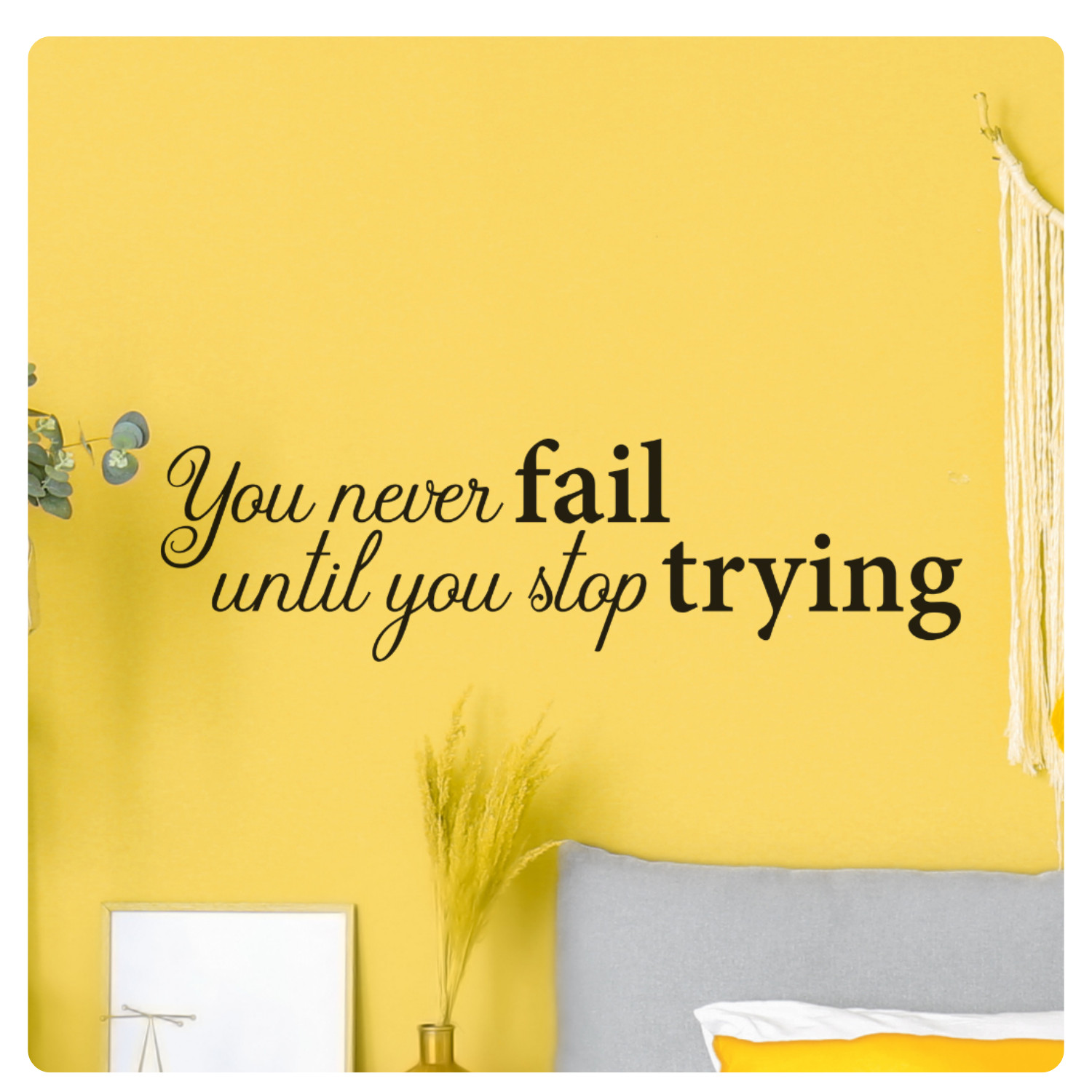 You Never Fail Until Inspirational Motivational Wall Decal Sticker Vinyl Quote