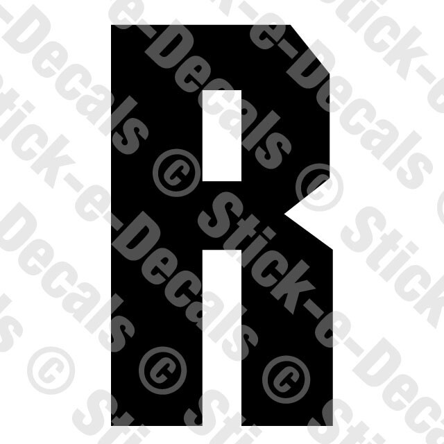 JERSEY LETTER R Vinyl Die Cut Decal Sticker Sport Athlete Alphabet Text – RSD