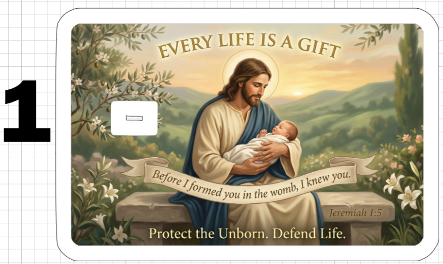 Jesus Christ Pro Life Gift Credit Debit ATM Card Skin Sticker God Baby Love Live
