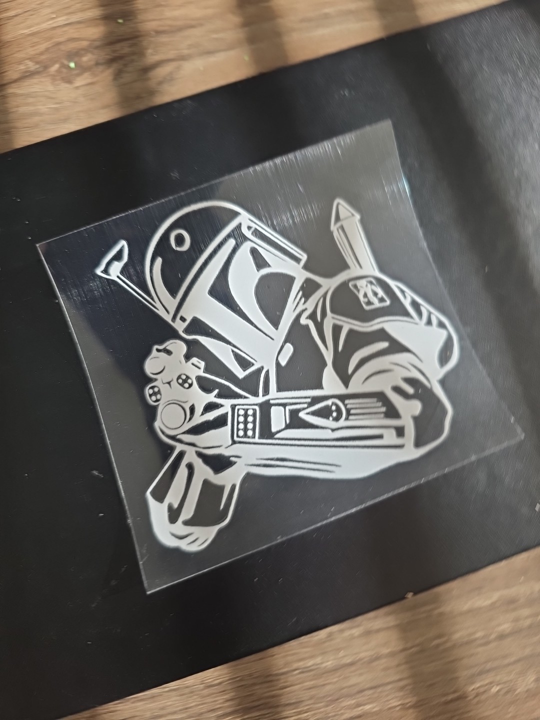 Starwars Bobafett White UV DTF Decal Sticker Waterproof USA