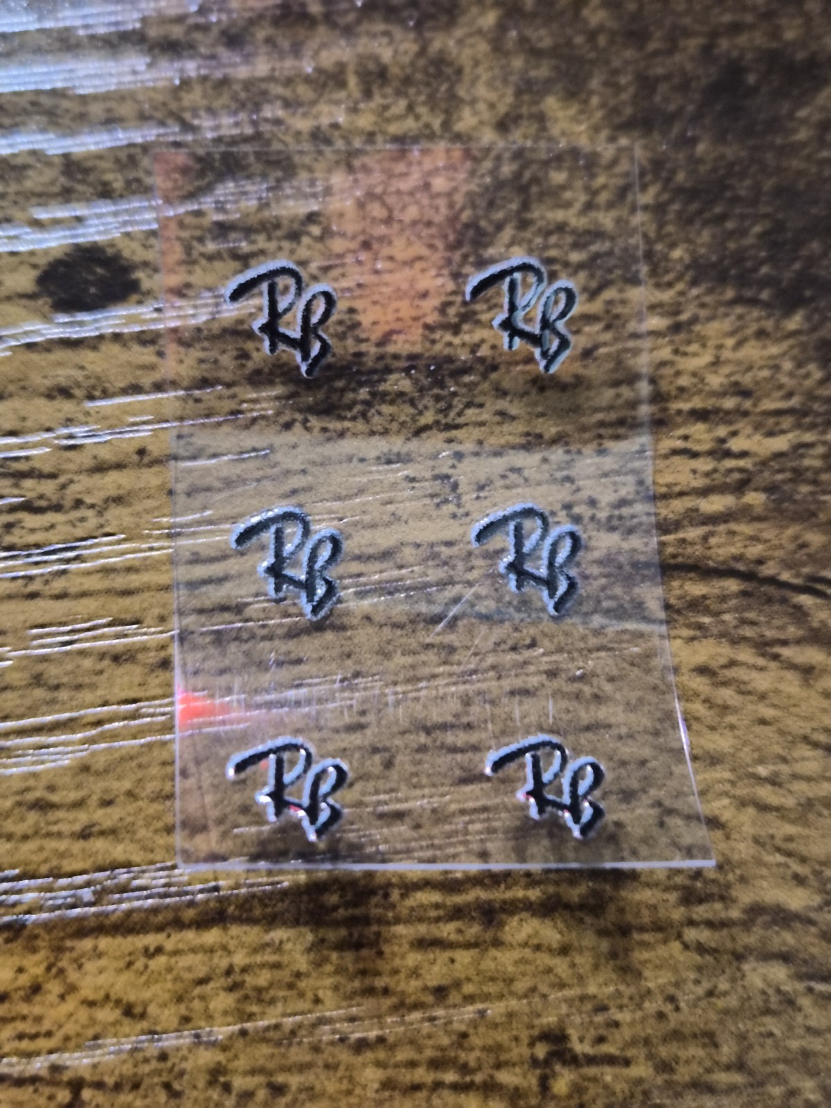 6 Pc. Ray-Ban RB BLACK Aviator Logo For Glasses High Quality UV DTF Raised Decal