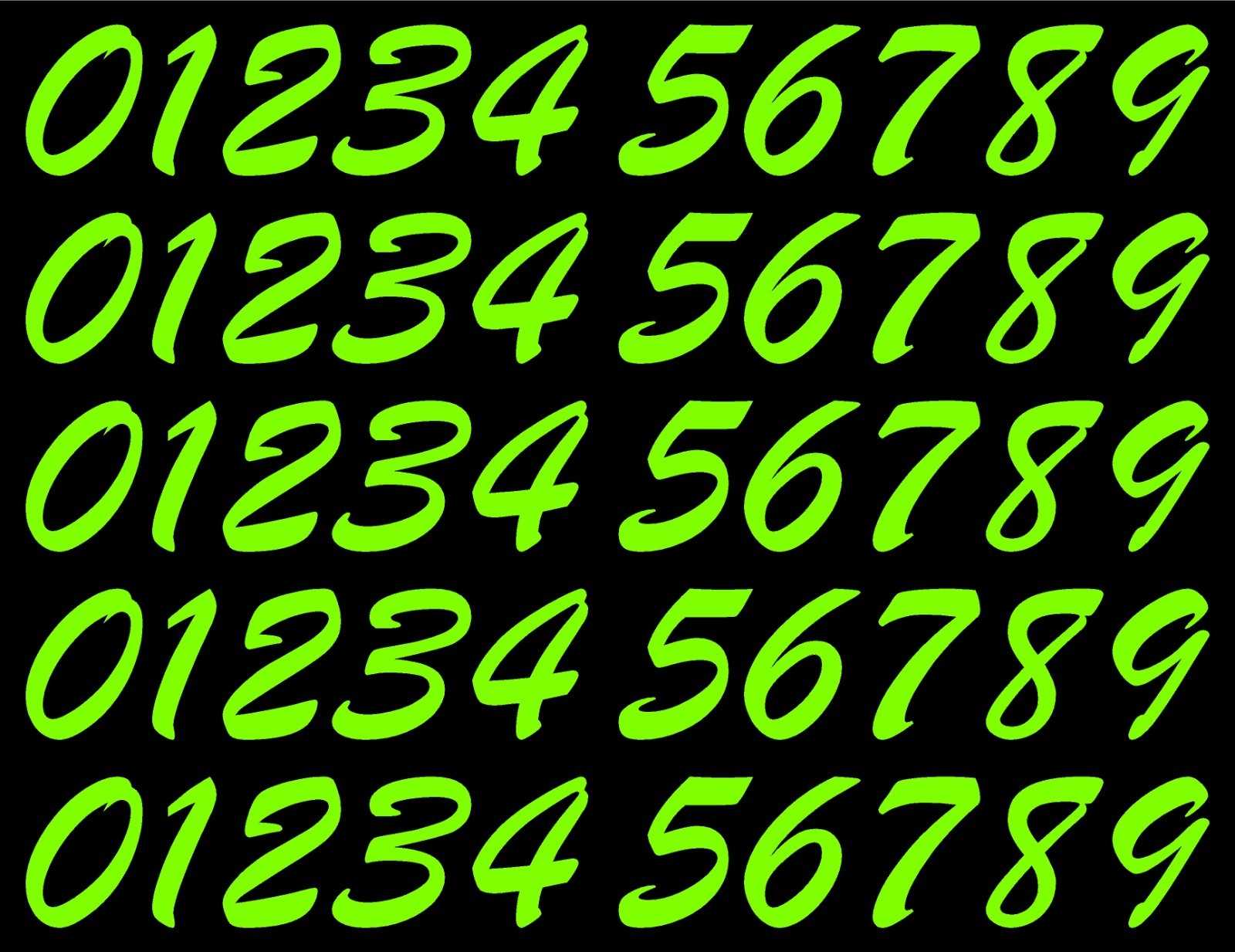 0 1 2 3 Numbers Script Die Cut Vinyl Decals Waterproof Many Colors and Sizes