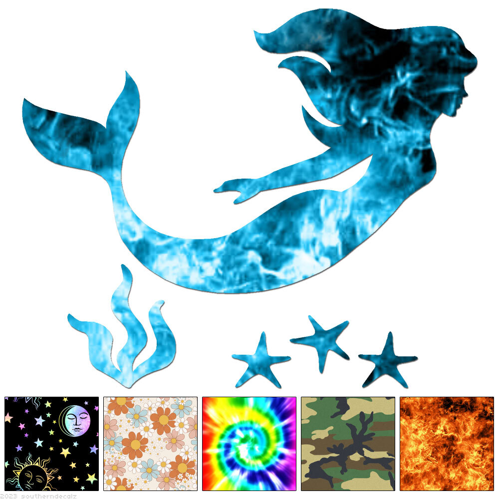 Mermaid Starfish – Decal Sticker – Multiple Patterns & Sizes – ebn7043