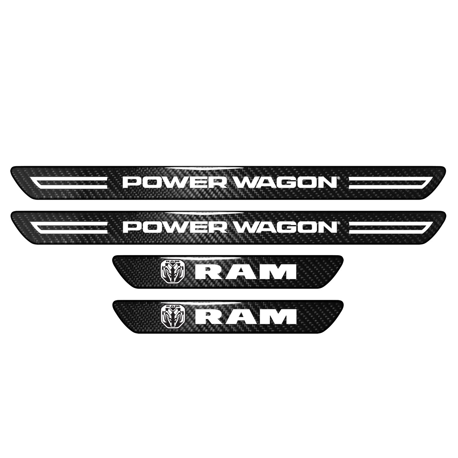 RAM Power Wagon Real Carbon Fiber 4 Pcs Door Sill Kick Plates