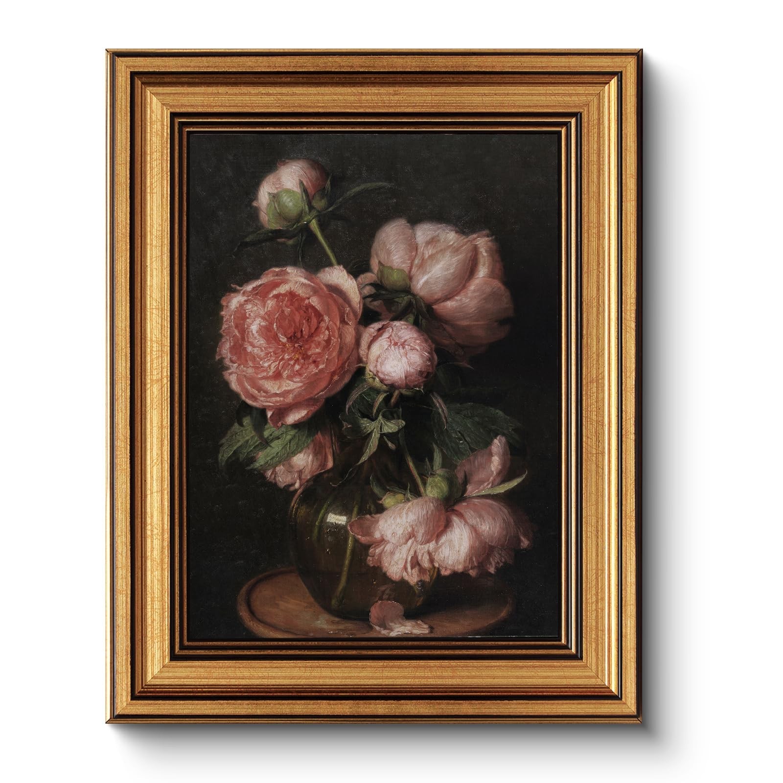 HUARCEY Framed Canvas Wall Art Prints, Bathroom Shelf Vintage Decor Aesthetic…