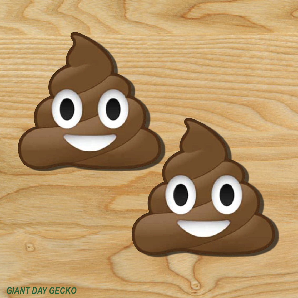 (2) TWO POOP EMOJI Vinyl Decal Sticker For Car Laptop Skateboard NEW Cute!