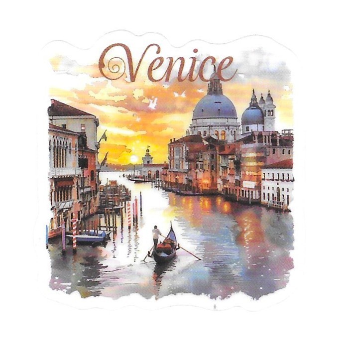 Italy Venice Grand Canal Gondola Die Cut Clear European Vinyl Sticker Decal