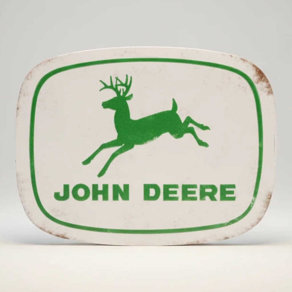 John Deere Logo Rustic Metal Magnet