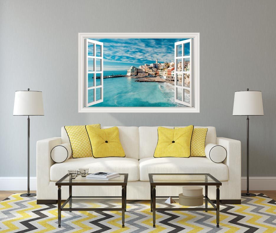 Italy Ocean Beach Scene Wall Decal Sticker Graphic Art – 4 Size Options