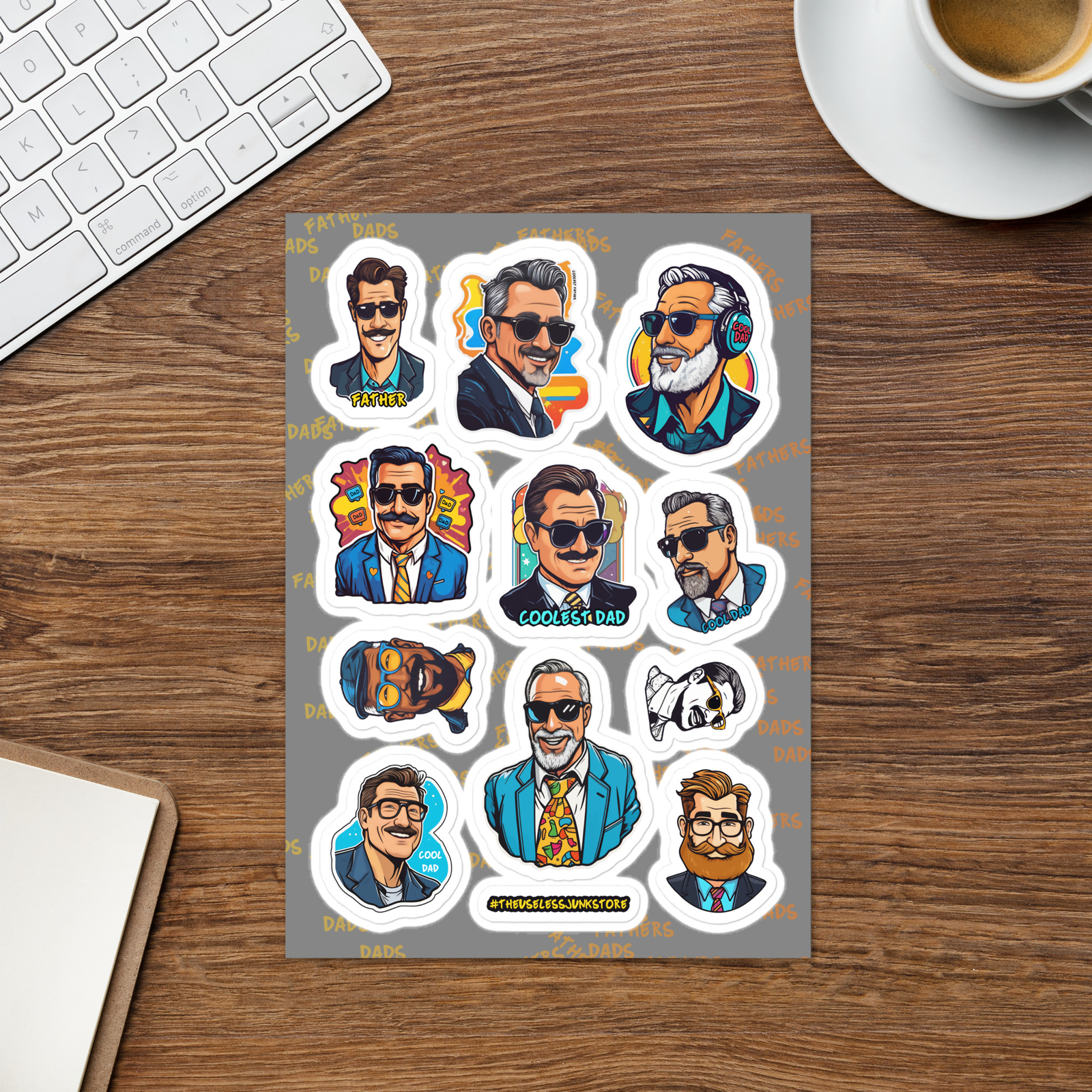 Cool Dad Sticker Sheet | Funny Stickers | Office Humor Dad Joke