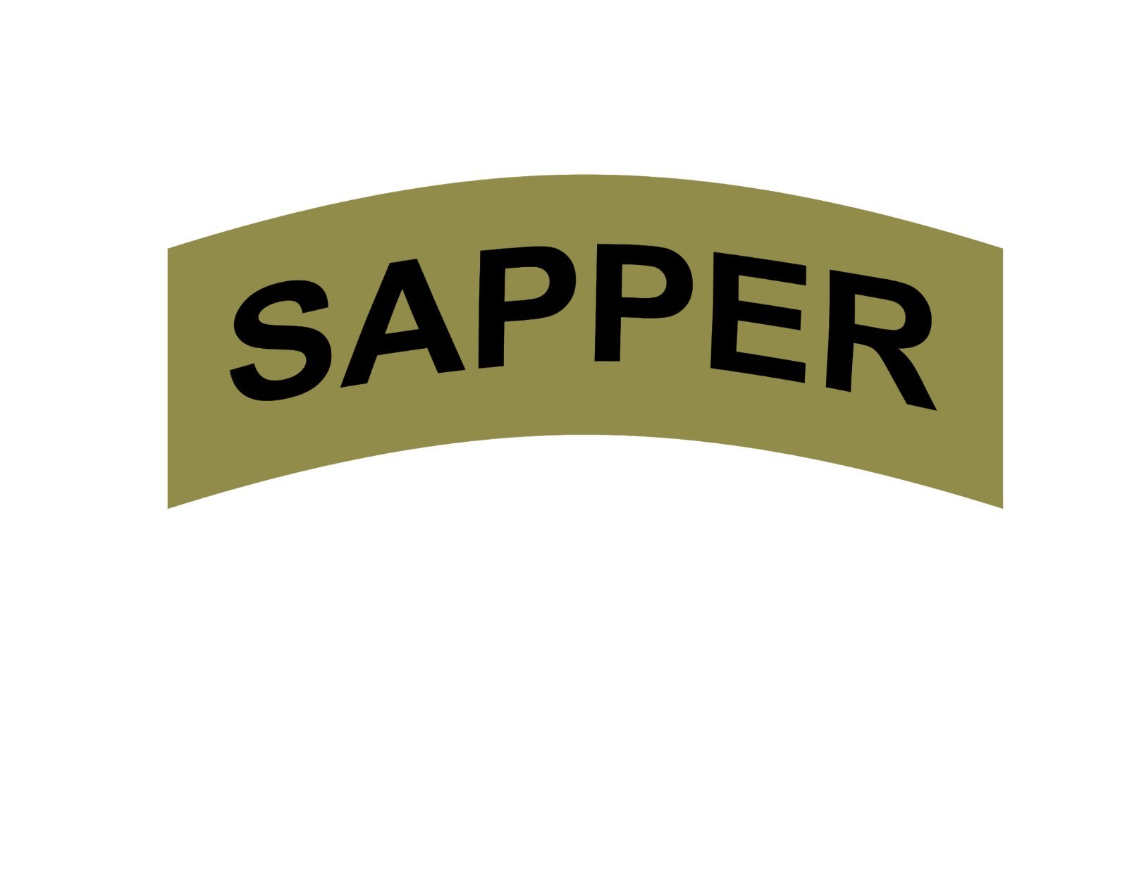SAPPER Tab Vinyl Window Decal/Sticker OLIVE/BLACK