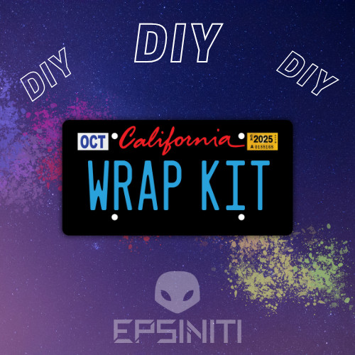 Arctic Blue Gloss California Plate Wrap DIY Kit