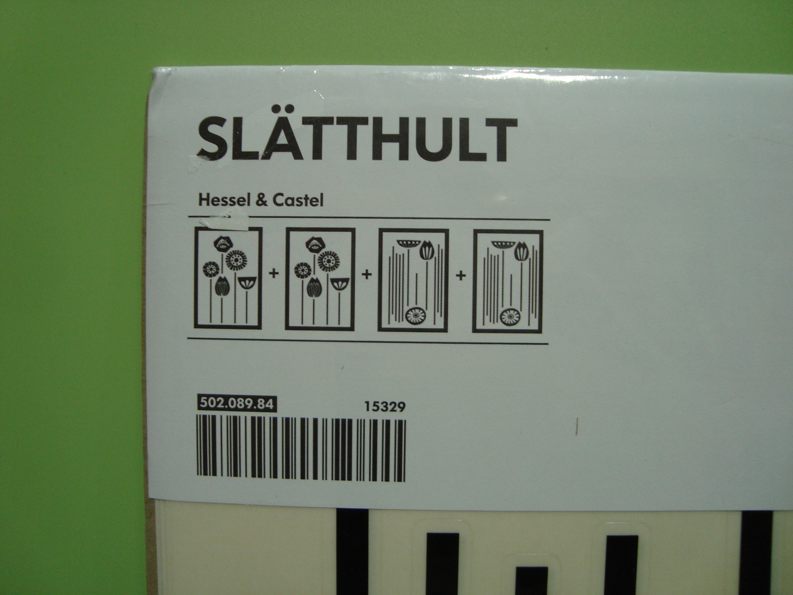 IKEA Slatthult Hessel & Castel Black Poppy Wall Decor Stickers New in Package