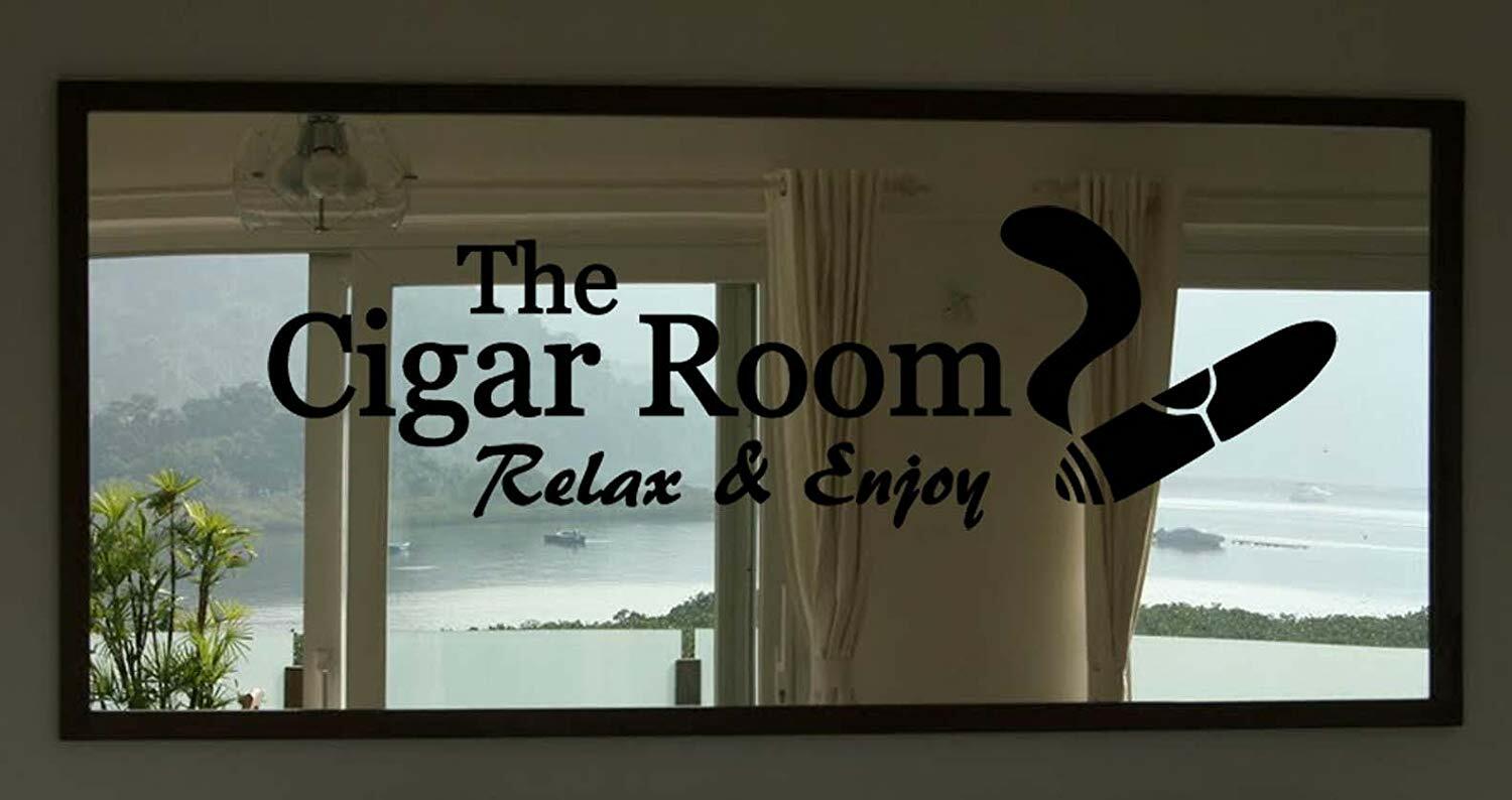 Cigar Room Bar Vinyl Wall Quote Sticker Decal (Mirror not Included)