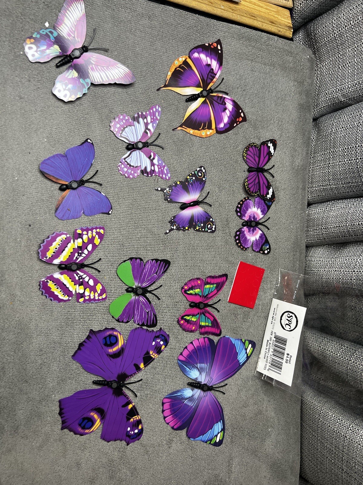 SPC 3D Magnetic Butterflies Wall Fridge Decor Crafts Mixed Sizes Realistic Lot
