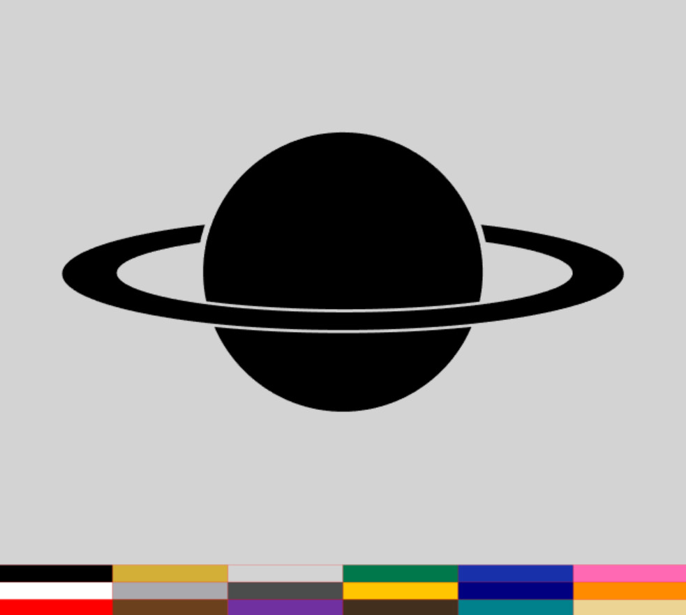 Planet Decal PICK SIZE COLOR Vinyl Sticker Outer Space Science Astronaut Moon