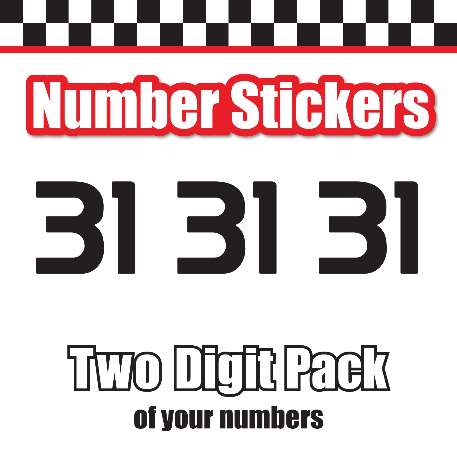 3x 3 Digit Custom Single Number Stickers Decal Locker Door Mailbox Prototype