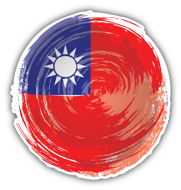 Taiwan Flag Brushstroke Car Bumper Sticker Decal