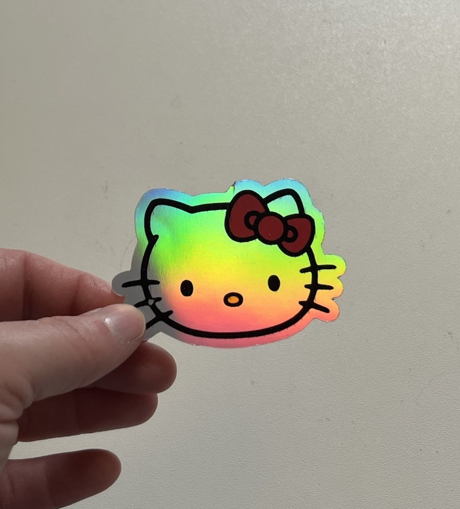 Hello Kitty 2.5 Inch Holographic Waterproof Sticker