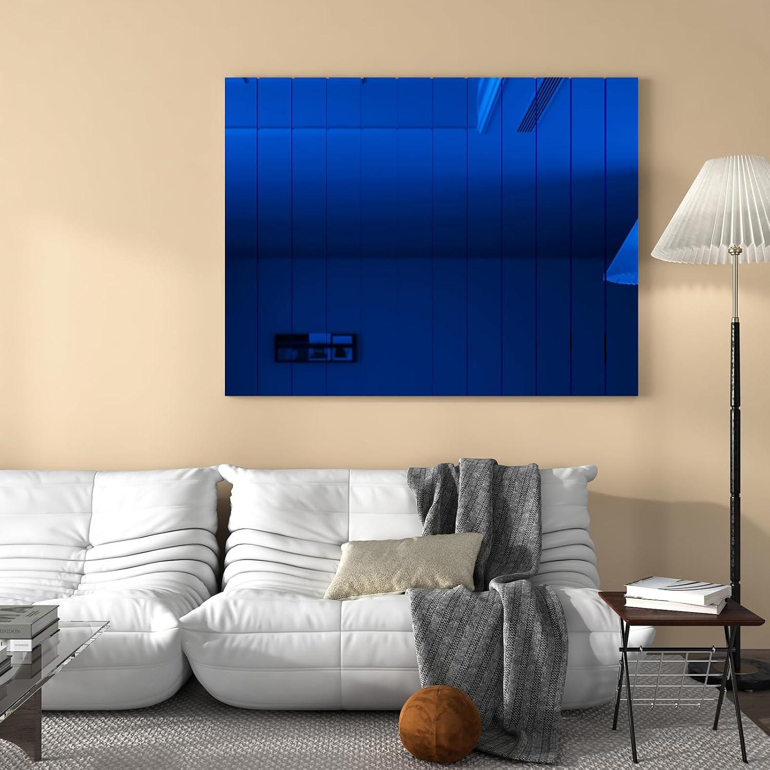 Blue Mirror Stickers Self Adhesive Mirror Wallpaper Peel and Stick Wall Sticker