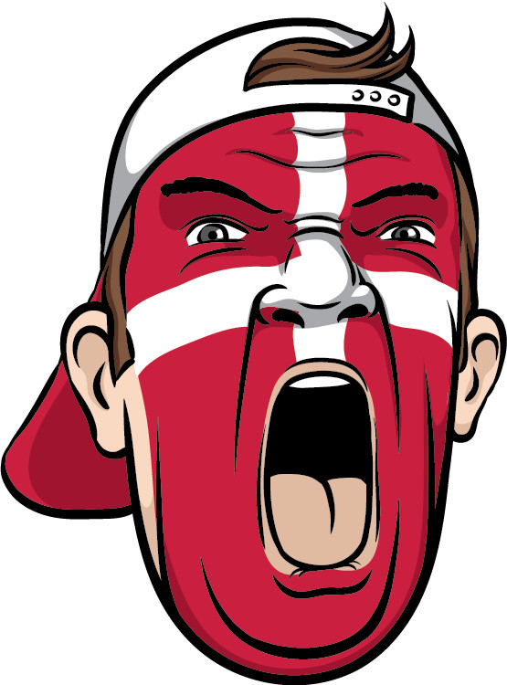 Denmark Football Fan With National Flag Car Bumper Sticker Decal