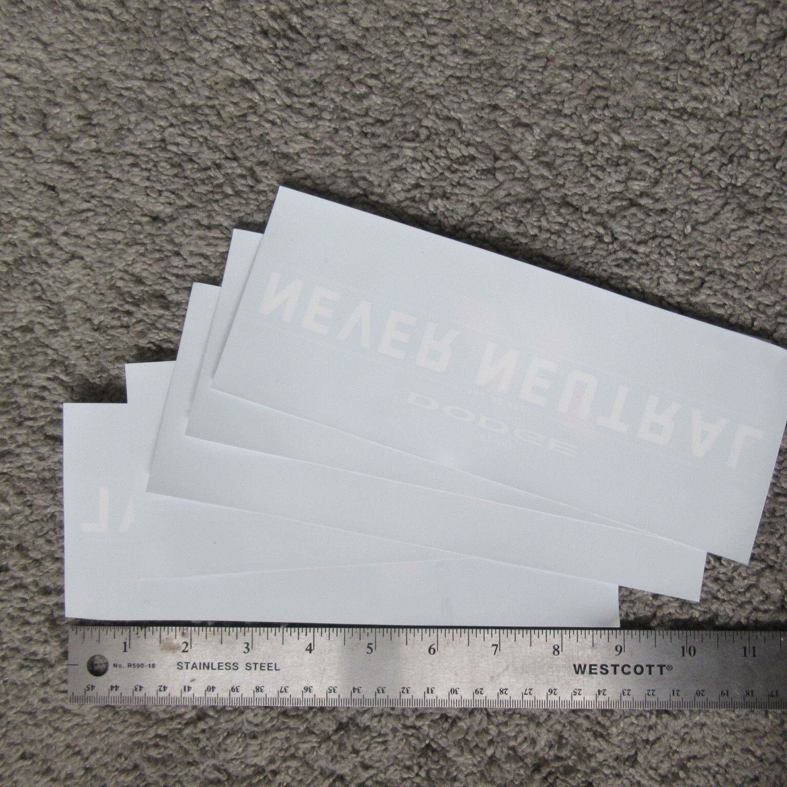NEW 5" DODGE NEVER NEUTRAL WINDOW STICKER LOT X5