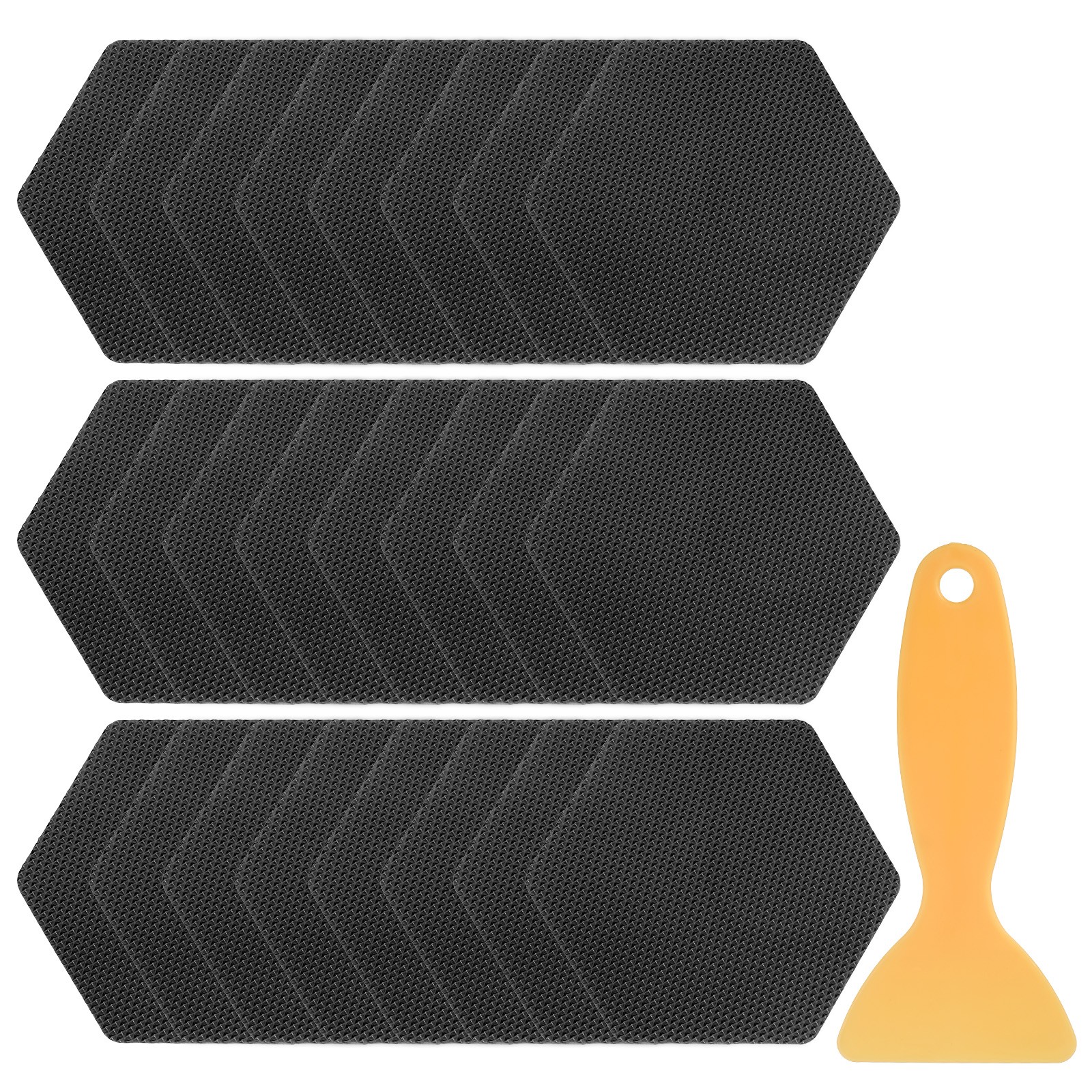 24pcs Non-Slip Bathtub Stickers Set 3.15" Hexagon Shower Sticker Black