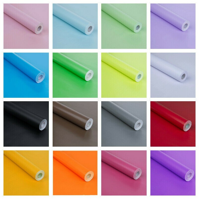 5 Meter Self-adhesive Wall Sticker Wallpaper Plain Waterproof Home Decor Crafts