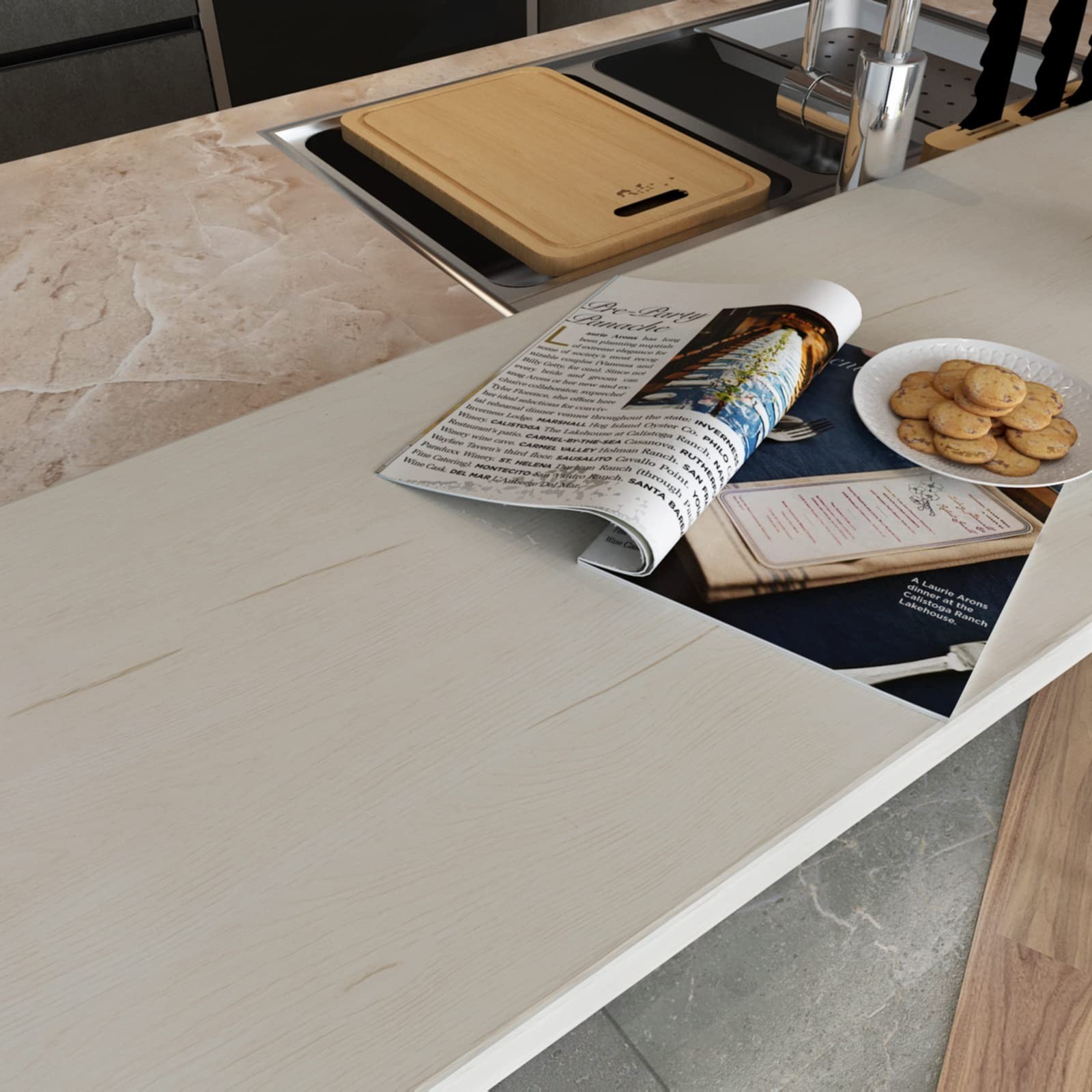 White Wood Grain Peel and Stick Wallpaper Light Cream White Wood Contact Pape…