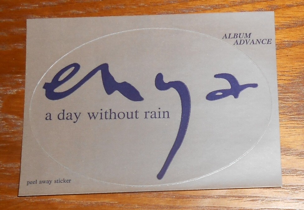 Enya A Day Without Rain Sticker Original Promo Oval 3.5×2.5